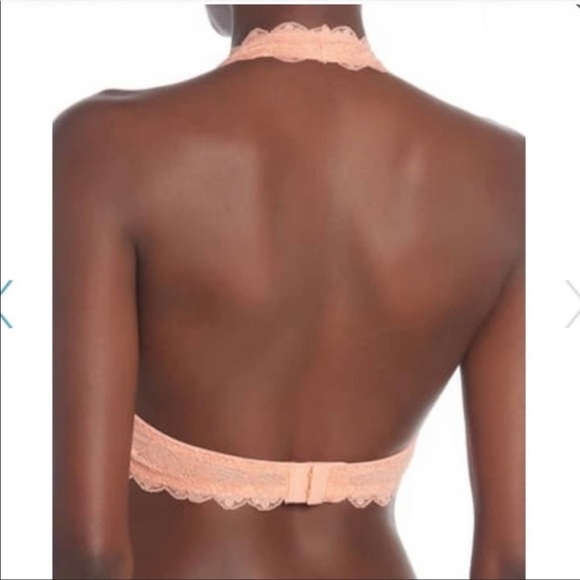 NWT Free People Galloon Lace Halter Bralette Orange - Picture 3 of 9